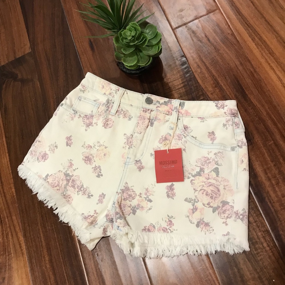 Mossimo Floral High Rise Cut Off Jean Shor… - Picture 3 of 5
